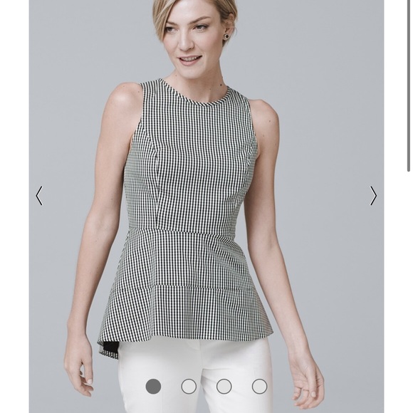 White House Black Market Tops - WHBM Sleeveless Gingham Woven Top size 6